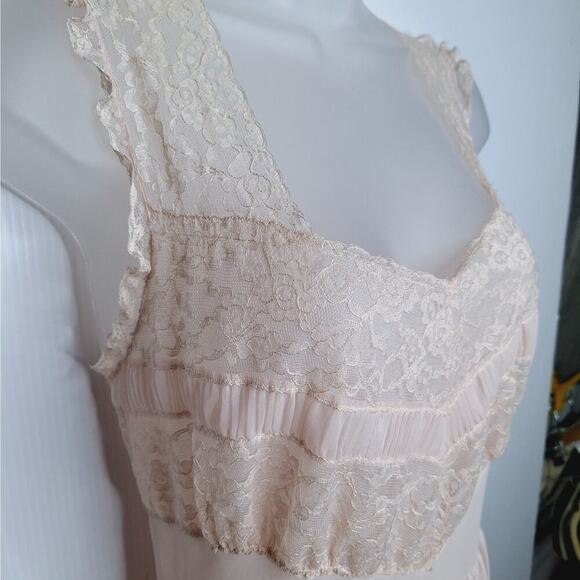 Vintage 60s Radcliffe Long Maxi Nightgown Nylon 38 M/L Lace Coquette Romantic - Picture 6 of 11